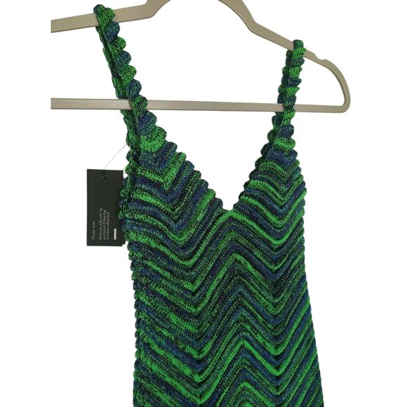 Isa Boulder BodyCurl Knit Stretch Ribbed Midi Dress in Aquarium Size XS NWT - Picture 3 of 6